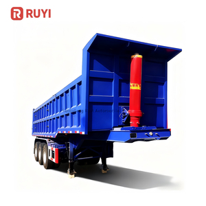 Remorque benne basculante RUYI personnalisable à 3 essieux en acier de forme U/carrée, capacité 50-100 tonnes, pour le <span class=keywords><strong>transport</strong></span> de pierres, à vendre - Product Image 3