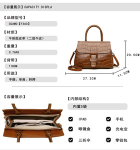 Nouveaux sacs à bandoulière de créateurs de mode, sacs à main en cuir véritable de haute qualité, sacs messager décontractés, sacs à main et pochettes pour femmes - Product Image 2
