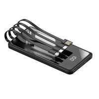 Promo Penjualan Power Bank 10000mAh Li-Polymer dengan Kabel Type-C/Micro USB Terintegrasi 22.5W Pengisian Cepat Mini Portabel Layar LED