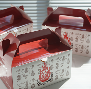 Hình chữ nhật có tay cầm hộp giấy sang trọng tùy chỉnh dùng một lần cho đồ uống không dính bền - Product Image 1