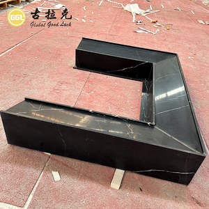 Chimenea de Mármol <span class=keywords><strong>Nero</strong></span> Marquina, Repisa de Piedra Natural, Diseño Personalizado para Sala de Estar, Villa, Decoración de Hotel - Product Image 1