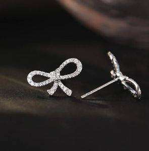 Xinfly New Design Woman 18k Original Jewelry Gold and Natural Diamond <b>Stud</b> Earrings <b>Small</b> Diamond Bows Earrings - Product Image 4