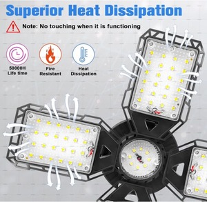 Nhà Kho Cửa Hàng Tầng Hầm 6500K E26 E27 Cơ Sở 4 + 1 Biến dạng Gấp Có Thể Điều Chỉnh Đèn Trần Hội Thảo LED Đèn Nhà Để Xe - Product Image 3