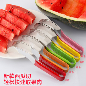 Stainless Steel Watermelon Slicer Set 6 Pieces Multi Function Fruit Divider Knife With Colorful Handles For Easy Cutting And - Product Image 5