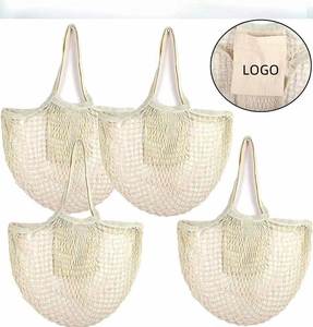 Custom Cotton Mesh Grocery Fruit Foods Mesh Net <b>Bag</b> Long Handle Net <b>String</b> Shopping Tote <b>Bags</b> Mesh Carry <b>Bag</b> - Product Image 1