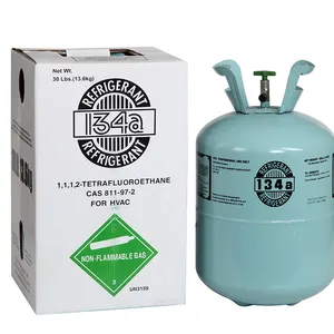 Penjualan laris 99.9% kemurnian gas pendingin kecil botol r134a silinder AS r134a gas pendingin 13.6kg
