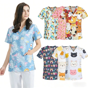 Uniforme Médico <span class=keywords><strong>de</strong></span> Manga Corta para Mujer con Logotipo Personalizado, Conjunto <span class=keywords><strong>de</strong></span> <span class=keywords><strong>Trabajo</strong></span> <span class=keywords><strong>de</strong></span> Enfermería Resistente para Hospital - Product Image 1