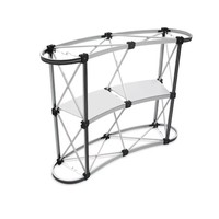 Comptoir de promotion portable en aluminium pour salon professionnel, avec impression numérique, 200x94.5cm