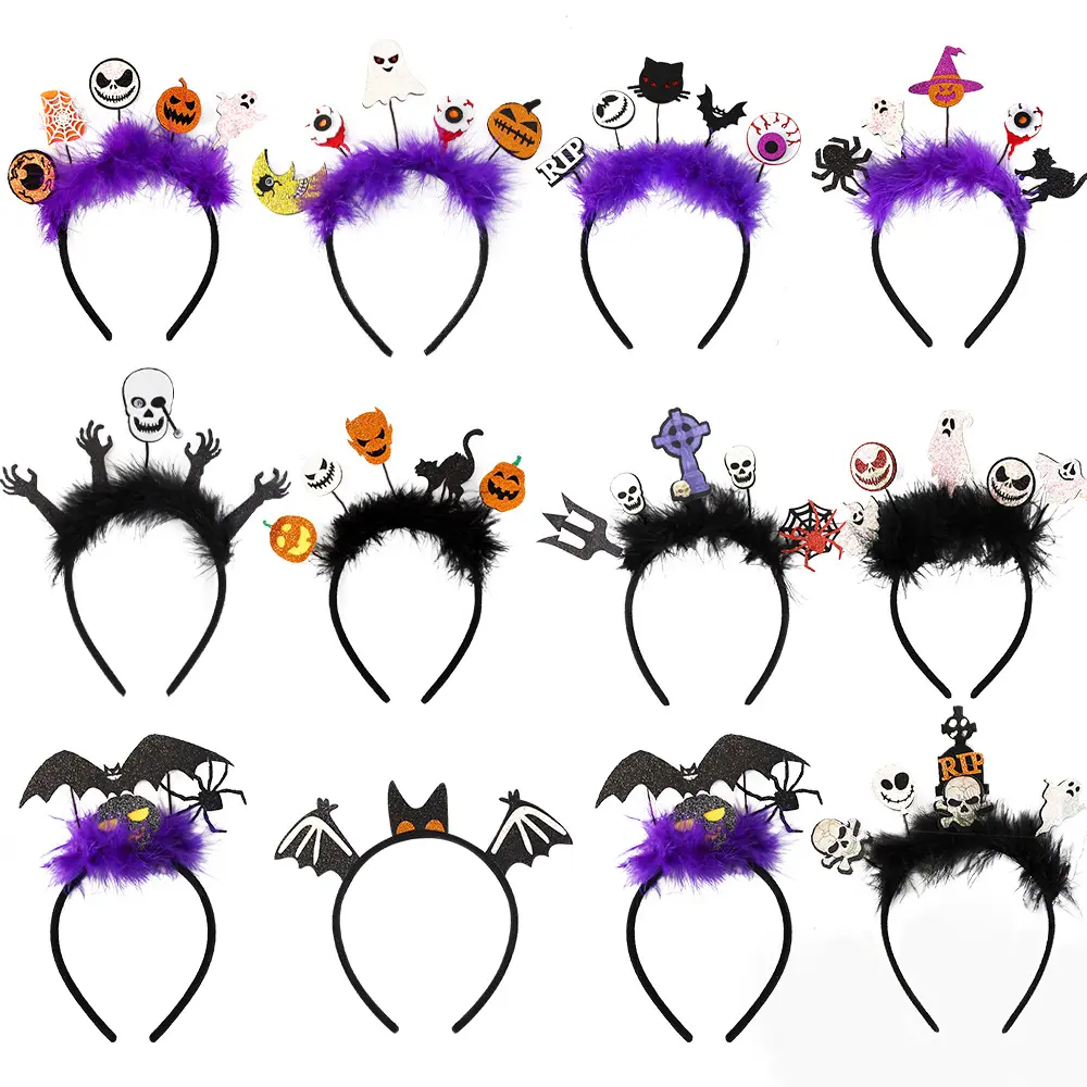 T1244 Cosplay Halloween sang trọng headbands phim hoạt hình bí ngô phù thủy nhện headband cho nguồn cung cấp bên