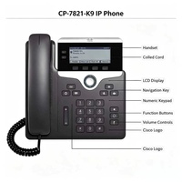 Telefono VoIP Cisco Catalyst CP-7821-K9 SIP con 2 Tasti Programmabili, 2x Ethernet 10/100, PoE 802.3af, Compatibile con CUCM