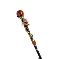 Baguette Magique en Cristal Naturel en Gros, Sceptre de Sorcière avec 7 Chakras, Pierre Précieuse, Étoile, Cœur, Sphère, Accessoire de Guérison