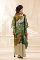 Achetez un kaftan imprimé de créateur avec robe intérieure pour femme, tenue bohème ethnique pour les vacances, les soirées et les sorties élégantes.