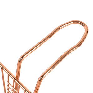 Copper Square Mini French Fry <b>Basket</b> Metal Mesh Serving <b>Tray</b> For Restaurant Snacks And American Desserts - Product Image 3