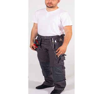 Pantalon de travail cargo industriel pour <span class=keywords><strong>homme</strong></span> en toile droite avec genouillères et poches Gris kaki Pantalon de randonnée robuste - Product Image 6
