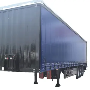 KDZG brand capacity 88 cbm 3 axle Curtain box semi-trailer truck for Russia