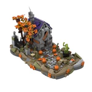 Produit transfrontalier très demandé, en stock : MOC-1180.96 Million Maison <span class=keywords><strong>de</strong></span> <span class=keywords><strong>Sorcière</strong></span> d'Halloween, modèle <span class=keywords><strong>de</strong></span> jouet <span class=keywords><strong>de</strong></span> construction à petites particules à assembler - Product Image 5