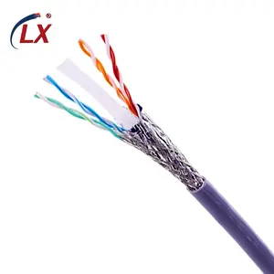 Aluminum Foil and Metal Braiding Double Shielded Twisted Pair Cat6 Cat 6 SFTP ethernet lan network cable with PVC Insulation