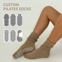 Chaussettes de sport HSM en nylon avec logo personnalisé, équipement de fitness, chaussettes confortables pour la remise en forme à domicile, chaussettes antidérapantes
