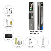 Serrure de porte intelligente TUYATTL F119, prise en charge de l'application Tuya Cloud, alliage d'aluminium, appel vidéo en temps réel, reconnaissance faciale 3D, empreinte digitale