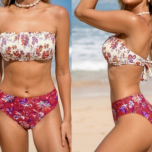 Traje de Baño Triangular de Cintura Alta Personalizado OEM, Bikini Micro de Lujo con Estampado para Mujer, Talla Grande - Product Image 1
