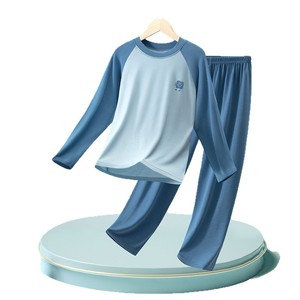 Ensemble de <span class=keywords><strong>pyjama</strong></span> confortable pour enfants, adolescents et bébés, sous-vêtements thermiques en deux pièces, ensemble décontracté long pour la maison - Product Image 5
