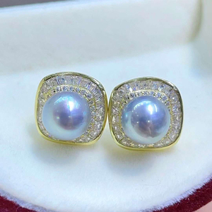 SGARIT gros bijoux 925 boucles d'oreilles en argent 7-8mm réel japon <span class=keywords><strong>Akoya</strong></span> mer eau perle haute qualité boucles d'oreilles pour les femmes - Product Image 2