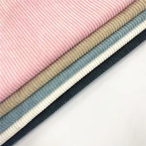 8 wale solid color polyester different kinds of corduroy 8 pieces of velvet fabric for clothes jacket and sofa