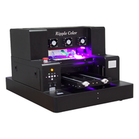 Imprimante UV à plat multifonctionnelle LED A3 CMYK + W Vernis pour étui de téléphone, verre, bouteille cylindrique Petite imprimante UV