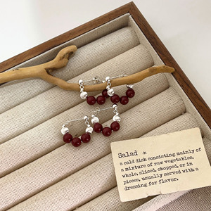 Boucles d'oreilles pendantes Yinruitai S925 en argent sterling, motif hawthorn confit et perle, pour usage quotidien ES1077 - Product Image 2