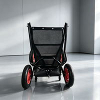 Chariot de transport pliable 4 roues, capacité 200 kg, remorque vélo 2-en-1, chariot utilitaire robuste 440 lbs pour le transport de gibier, OEM
