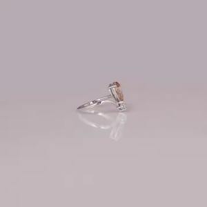 Bague de fiançailles en or massif 10 carats certifiée, poire rose et diamant de laboratoire taillé en rond, plaqué or et personnalisable - Product Image 4