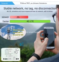 Interrupteur intelligent 4G avec application mobile pour le contrôle à distance, fonction de verrouillage automatique, point et mouvement, minuterie, commande vocale et partage