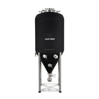 Fermenteur conique à alcool de 200 L en acier inoxydable brossé 304 avec enveloppe de refroidissement, réservoir sous pression et équipement de chauffage pour brassage domestique