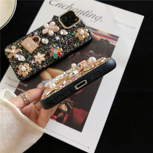 Custodia per telefono con diamanti da donna alla moda per iPhone 17 Pro Max 17 Pro 17air portafoglio fiore glitterato con strass Bling <span class=keywords><strong>Cover</strong></span> posteriore del telefono - Product Image 6
