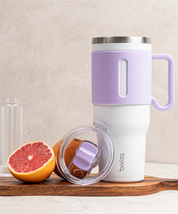 Vaso de acero inoxidable de doble pared grande personalizado, taza de viaje aislada al vacío sólida con Tapa e infusor para bebidas - Product Image 2