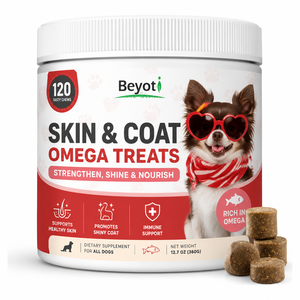 Camilan Anjing Kaya Omega untuk Kulit Berkilau & Kesehatan Kulit, Camilan Lembut untuk Anak Anjing dan Anjing Dewasa - Product Image 1