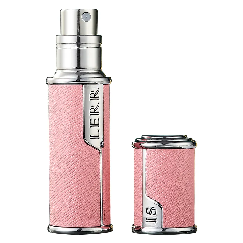 Portable Mini Perfume Bottle Pump Mini Refillable Spray Chrome Plating Customized Lettering Decoration 5mL 9mL