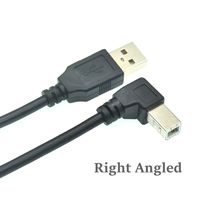 USB 2,0 macho a macho Cable en ángulo de 90 grados 3A Carga rápida para impresora Escáner Chaqueta de PVC con escudo trenzado hacia arriba e izquierda derecha