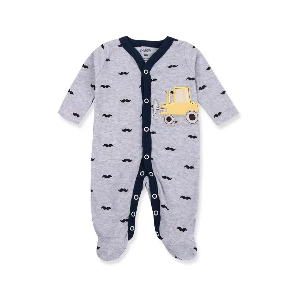 2024Baby onesie 3 sets long sleeve cotton with feet anti-kick pajamas baby feet crawling suit jumpsuit