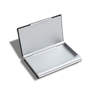 ที่ใส่บัตรพับได้แบบโลหะหุ้มหนัง ดีไซน์เรียบง่าย สั่งทำโลโก้ได้ สำหรับธุรกิจ ขายส่ง - Product Image 5