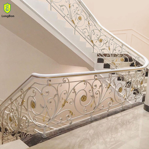 Top bán wrought sắt nội thất cầu thang tay vịn cao cấp lan can & tay vịn - Product Image 6