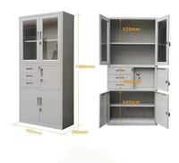 Meubles de bureau modernes ajustables et mobiles sur mesure, armoires d'archives en acier pour hôpitaux et entrepôts avec portes en verre