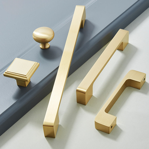 Brass <strong>Wardrobe</strong> Door <strong>Handle</strong> Cabinet Drawer Curved Rounded Corners Modern Simple American Light Luxury <strong>Gold</strong> Cabinet Small <strong>Handle</strong> - Product Image 2