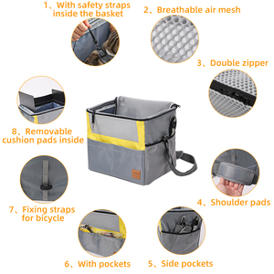 <span class=keywords><strong>Panier</strong></span> de vélo pliant détachable bon marché OEM pour le transporteur d'animal familier voyageant avant le transporteur de chien <span class=keywords><strong>panier</strong></span> de vélo housse de siège d'animal familier - Product Image 3
