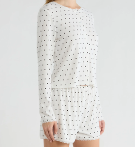 Set Pigiama Classico da Donna in Jacquard, Elegante con Maniche Lunghe e Pantaloncini, Abbigliamento da Casa di Alta Qualità e Traspirante - Product Image 2