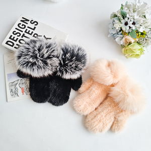 <span class=keywords><strong>Mitaines</strong></span> de luxe en vraie fourrure de vison pour femme, gants d'hiver thermiques doux, chauds et confortables, faits à la main, pour l'extérieur et les soirées - Product Image 2