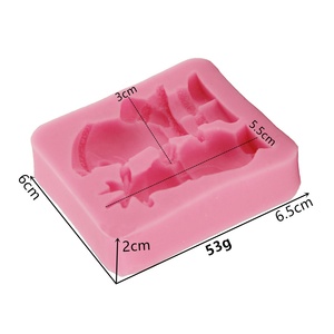 Moule en silicone 3D rectangulaire populaire, texture fine, motif père Noël et rennes, pour décoration de gâteaux et fondants DIY - Product Image 2