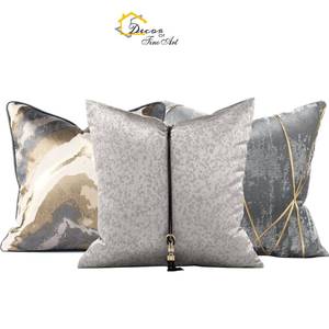 22" 20" 18" <strong>Throw</strong> <strong>Pillow</strong> Covers Luxury Jacquard Hotel Style <strong>Decorative</strong> Macrame Gray square Cushion Cover - Product Image 1