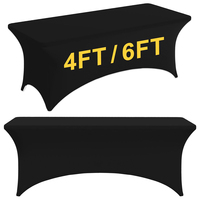 Nappe publicitaire personnalisée en spandex, housse de table extensible ajustée en couleur unie, pour tables de cocktail et d'exposition de 4, 6 et 8 pieds