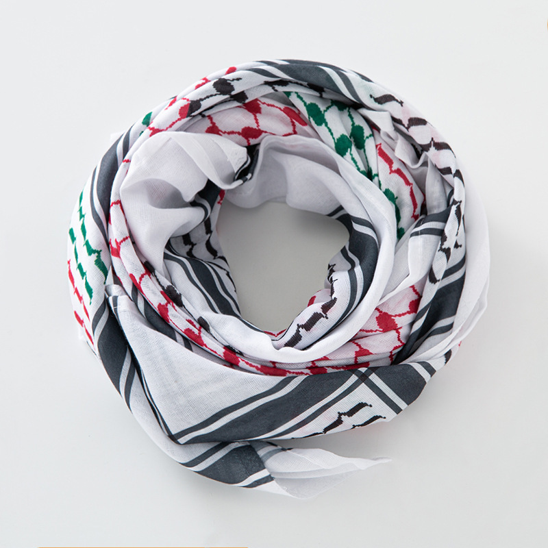 Kefier Palestinien Écharpe Arabe Keffieh Coton - Foulard Camouflage 110x110cm Accessoire Outdoor Homme
